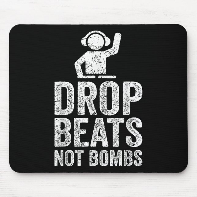 Mousepad Batidas Não Bombas Protesto Contra Guerra Dj (Frente)
