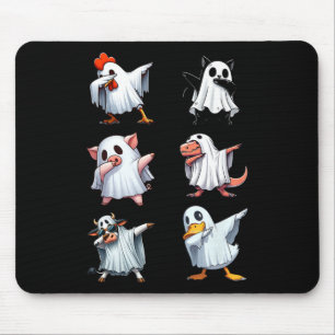 Mousepad Batidos Animais Fazenda Halloween Fantasma Engraça