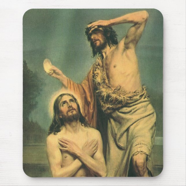 Mousepad Batismo de Jesus Cristo por João Batista (Frente)