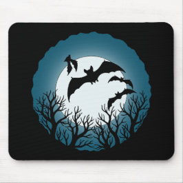 Mousepad Bats and Trees Against the Moon