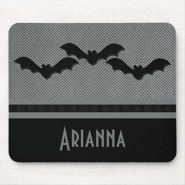Mousepad Bats Cachorro das Bruxas, Cinza Leve (Frente)