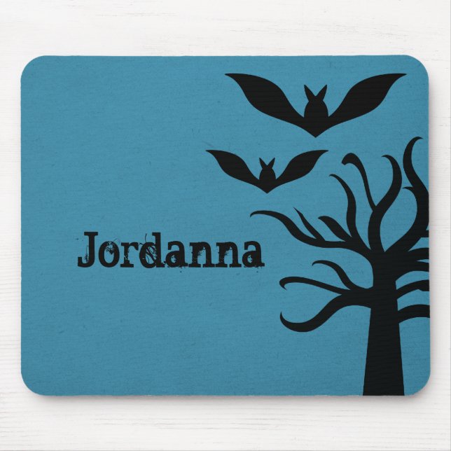 Mousepad Bats Halloween Mousepad, Azul (Frente)