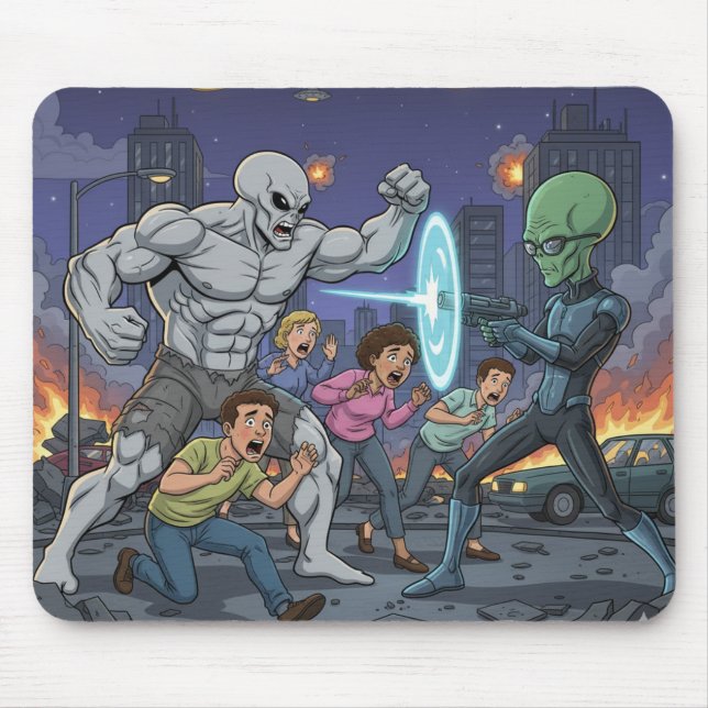 Mousepad Battle of the Aliens — Earth’s Last Stand (Frente)