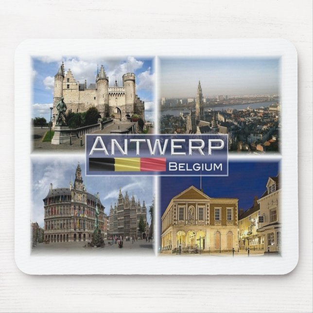 Mousepad BE Bélgica - Antuérpia - Het Steen - Catedral (Frente)