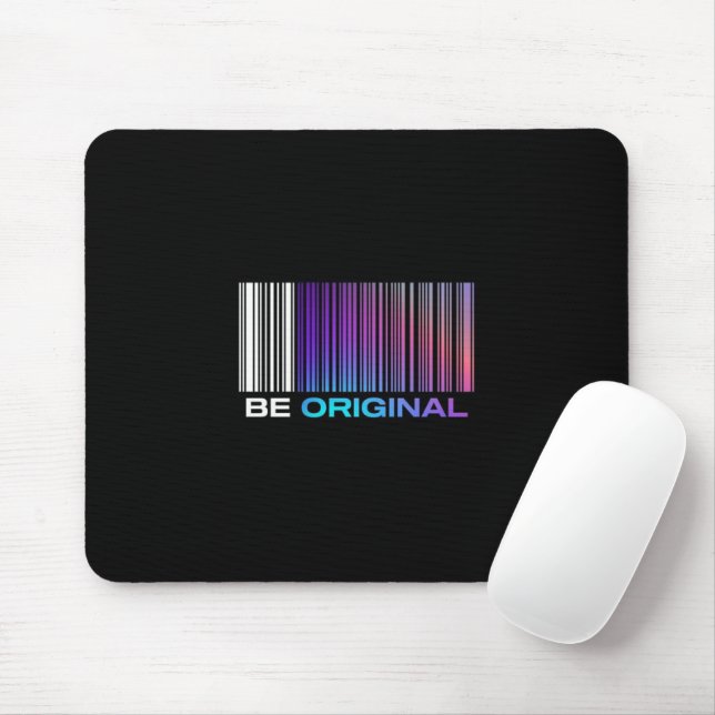 Mousepad Be Original – Holographic Barcode-Inspired (Com mouse)
