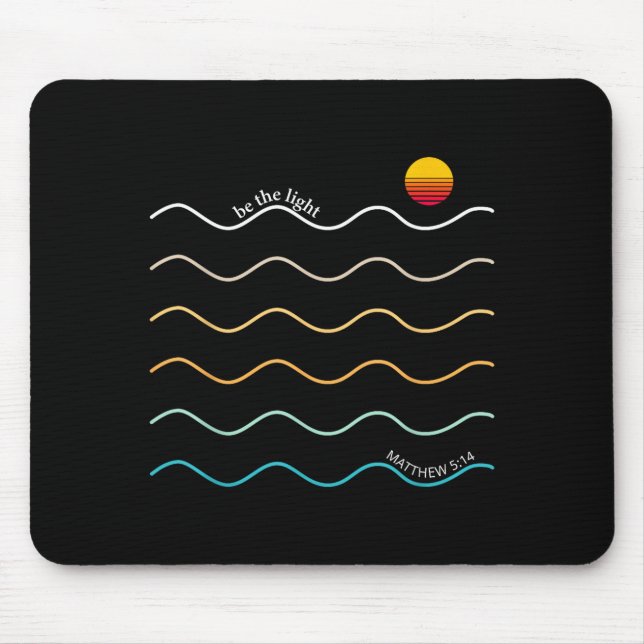 Mousepad Be The Light Boho Christian Bible Verse Worship Ch (Frente)