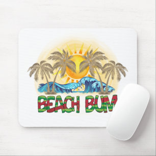 Mousepad Beach Bum Ondas Oceânicas Tropical