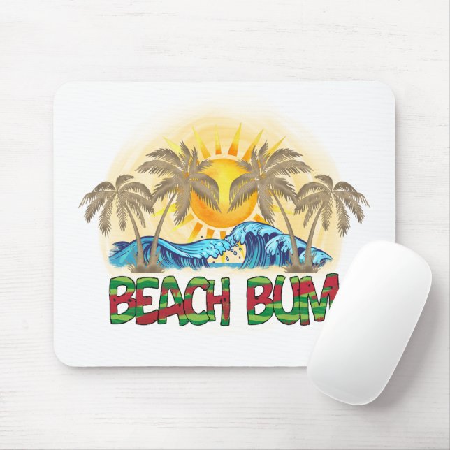 Mousepad Beach Bum | Ondas Oceânicas | Tropical (Com mouse)
