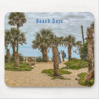 Mousepad Beach Days, Overcast, Beach Garden