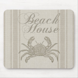 Mousepad Beach House Carab Seashore Coastal Vintage