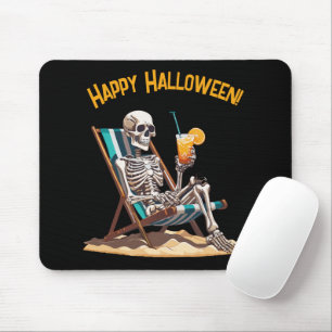 Mousepad Beach Lounging Skeleton Halloween