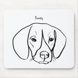 Mousepad Beagle Artístico: Pad de Mouse de Texto Personaliz