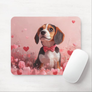 Mousepad Beagle com Rosas - Dia dos Namorados
