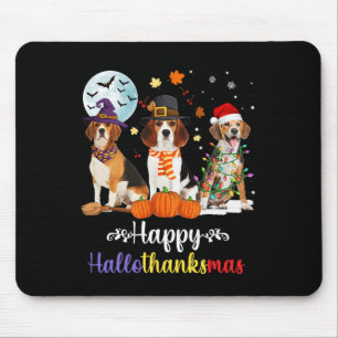 Mousepad Beagle Dog Halloween Feliz Natal Halloth