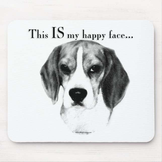 Mousepad Beagle Happy Face; Beagle Feliz; Beagle Grumpy (Frente)
