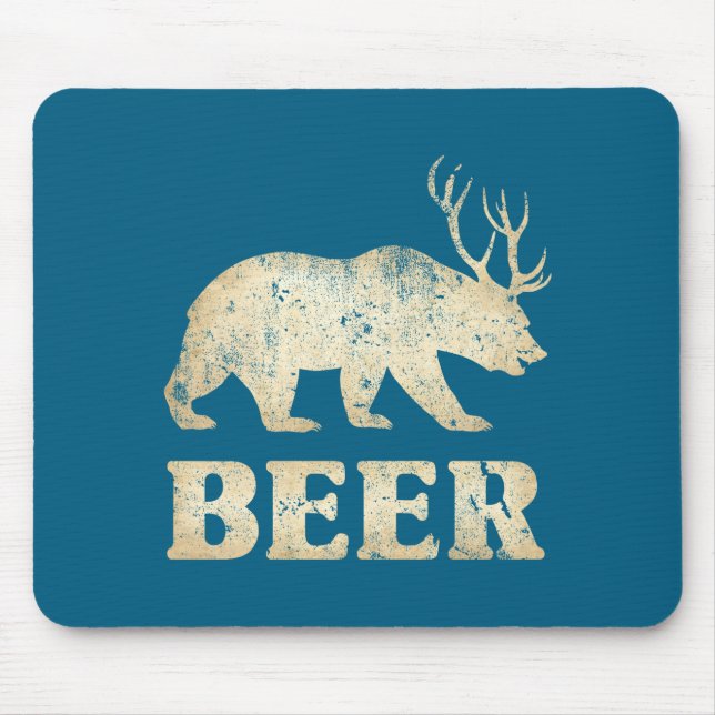 Mousepad Bear Deer Vintage Beer  (Frente)
