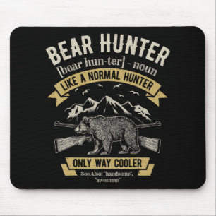 Mousepad Bear Hunter Vintage caçando caçadores divertidos D