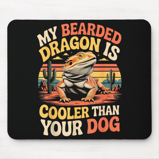 Mousepad Bearded Dragon Cooler Reptile Animal Beardie Beard (Frente)
