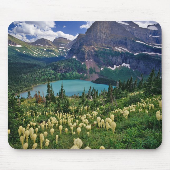 Mousepad Beargrass acima do Lago Grinnell no Many (Frente)