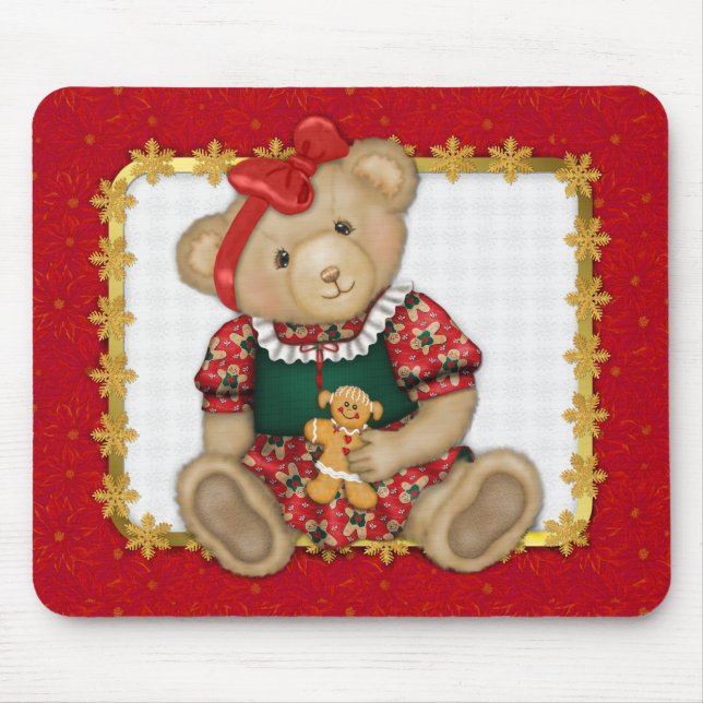 Mousepad Beary Felry Christmas — Ursinho de meninas (Frente)
