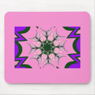 Mousepad Beautiful baby pink purple shade motif monogram de