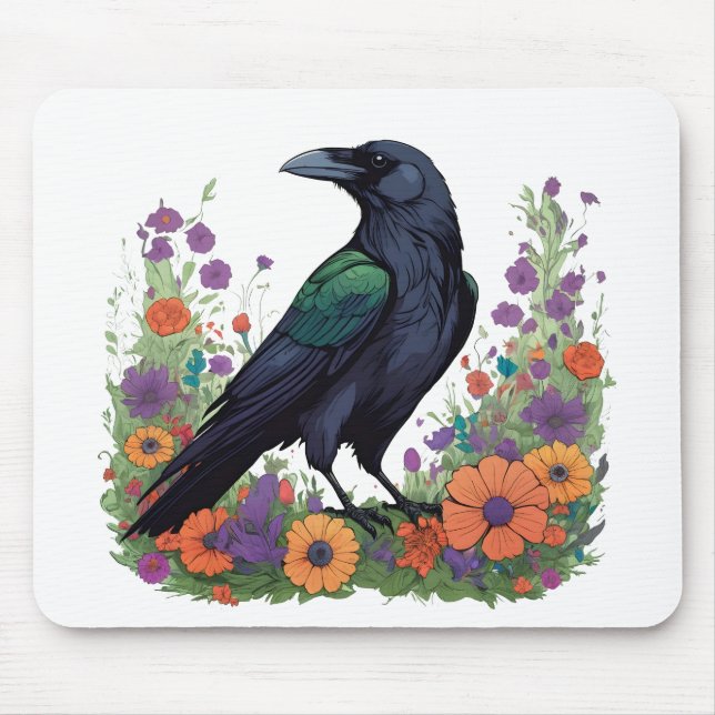 Mousepad Beautiful black raven (Frente)