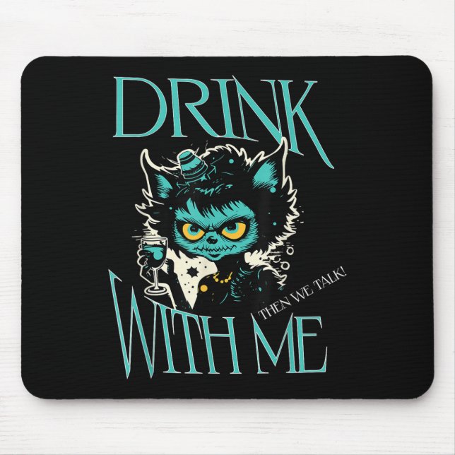 Mousepad Beba Comigo Engraçada Atitude Do Bebendo Monstro D (Frente)