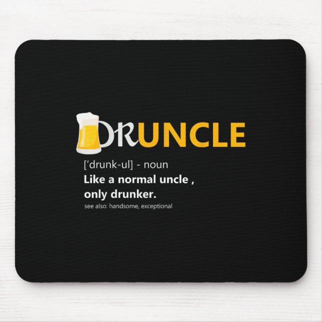 Mousepad Bêbado Como Uma Bebida Bêbada De Definição De Tio  (Frente)