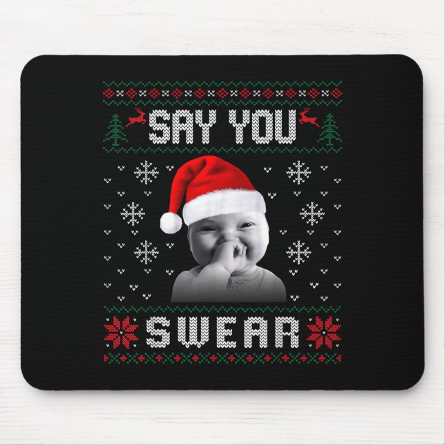 Mousepad Bebê Ai Bebê Meme Brainrot Feio Natal Engraçado Ri (Frente)