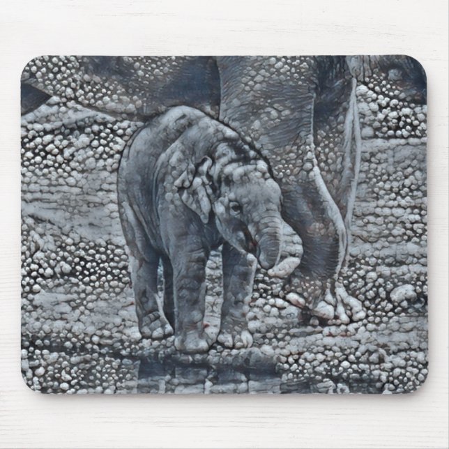 Mousepad bebê elefante de bolha engraçada (Frente)