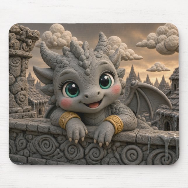Mousepad Bebê Gargula Fofo, Mitológico (Frente)