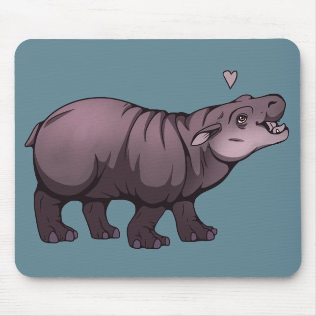 Mousepad Bebê Hipopótamo Pigmeu (Frente)