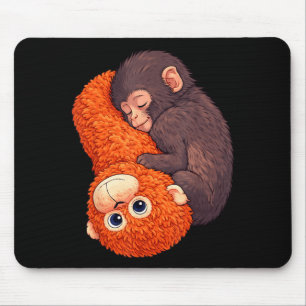 Mousepad Bebê macaco engraçado soco animal fofo homens mulh