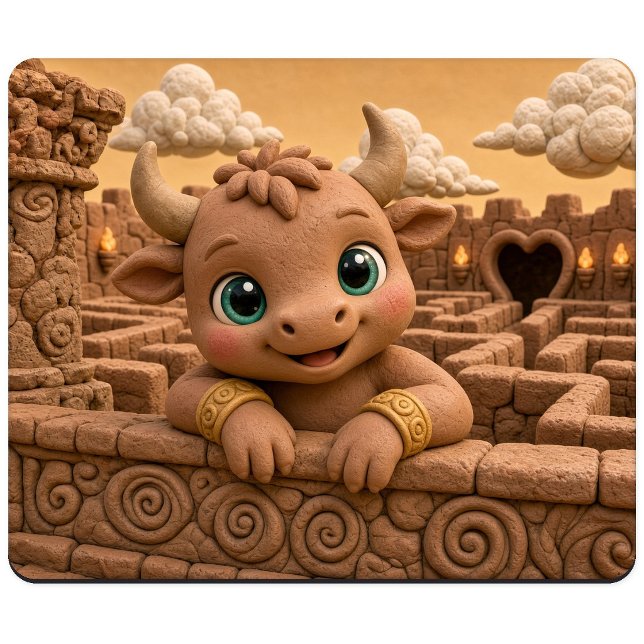 Mousepad Bebê Minotauro Fofo, Mitológico (Criador carregado)