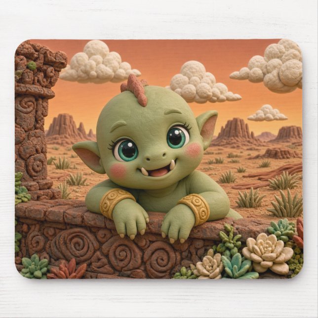 Mousepad Bebê Orc Fofinho, Mitológico (Frente)