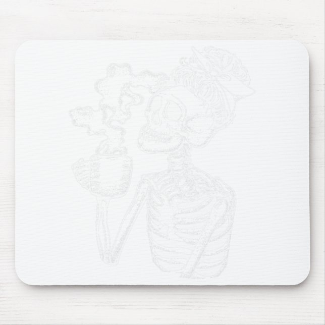 Mousepad Bebendo de Café Halloween Professor preguiçoso Di (Frente)