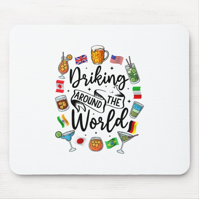 Mousepad Bebendo em Torno do Mundo Vacação Mostruário de Be (Frente)