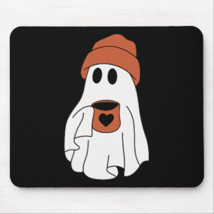 Mousepad Bebendo Fantasma Dia de as Bruxas engraçado De Caf