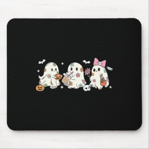 Mousepad Bebendo Fantasma Floral Bonito Café Halloween Ghos