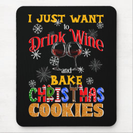Mousepad Beber vinho e Assares de Natal, Fazendo Natal