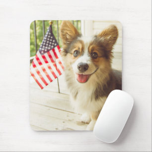 Mousepad Bebês Mais Pobres American Flag Corgi