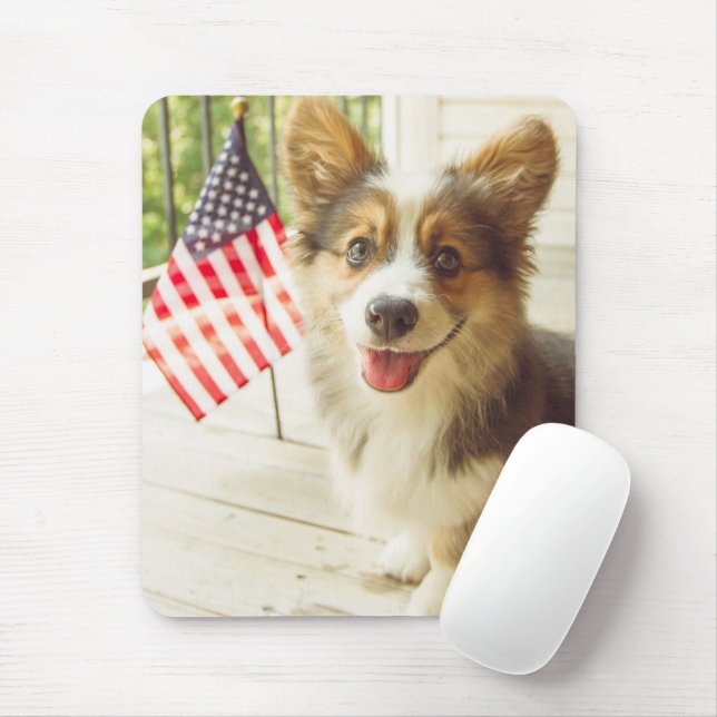 Mousepad Bebês Mais Pobres | American Flag Corgi (Com mouse)