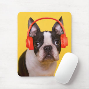 Mousepad Bebês Mais Pobres   Fones de ouvido de Boston Terr