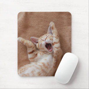 Mousepad Bebês Mais Pobres Ginger Kitten Yawning