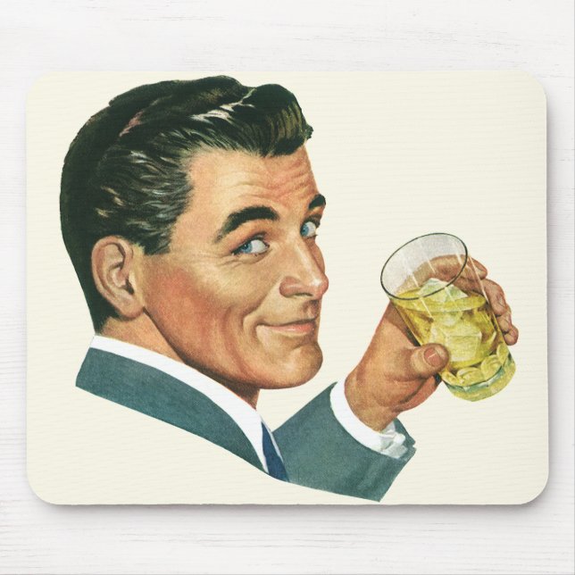 Mousepad Bebidas de Cocktails Vintage, Bebidas de Bebendo H (Frente)