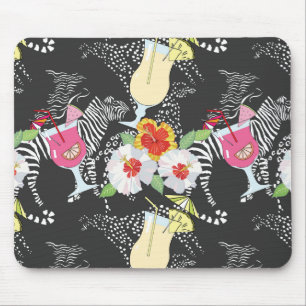 Mousepad Bebidas tropicais com animais