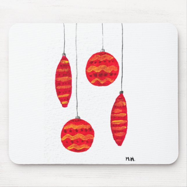 Mousepad Bebidas vermelhas de Natal (Frente)