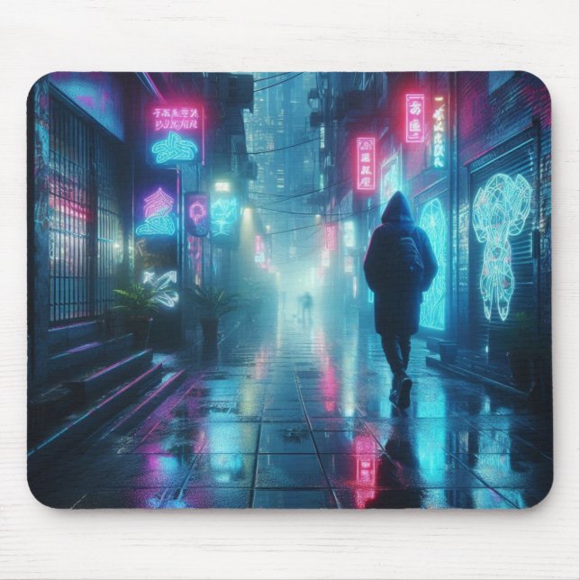 Mousepad Beco chuvoso de Hologramas (Frente)