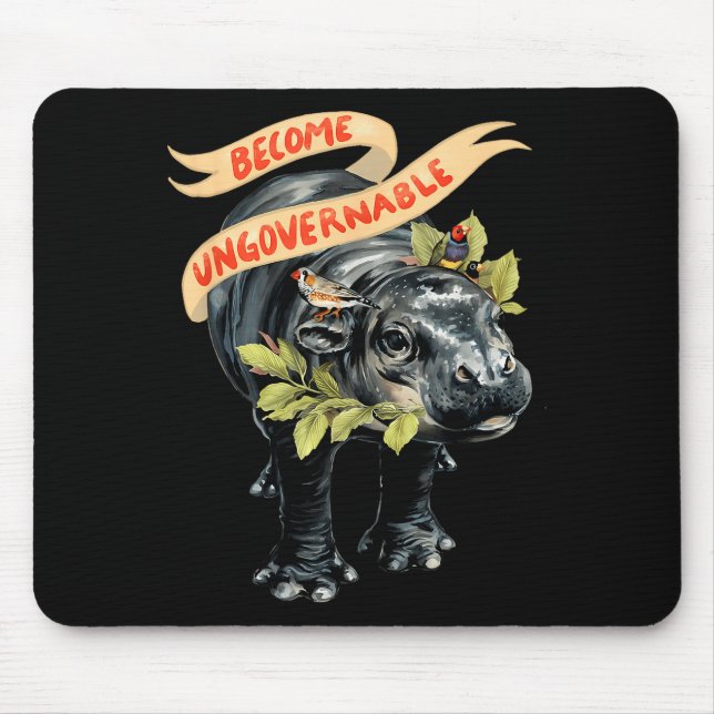 Mousepad Become Ungovernable Funny Moo-deng  (Frente)