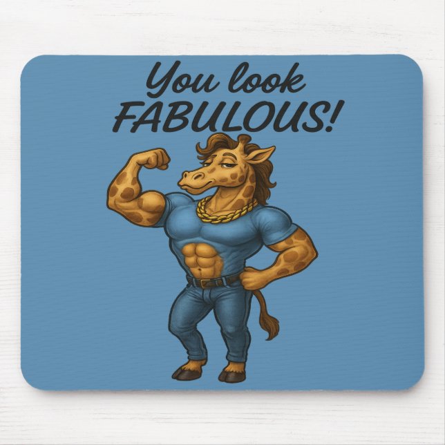 Mousepad Beefcake Giraffe - Fabuloso e achatado (Frente)